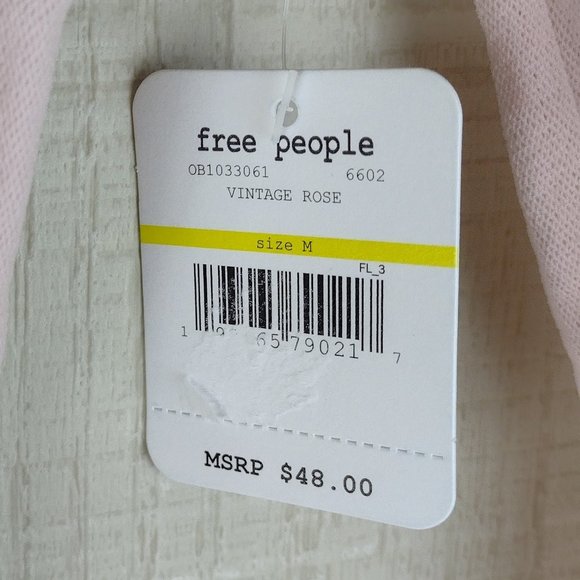 Free People Intimately Mesh Turtleneck Top Vintage Rose Pink New - Picture 3 of 5